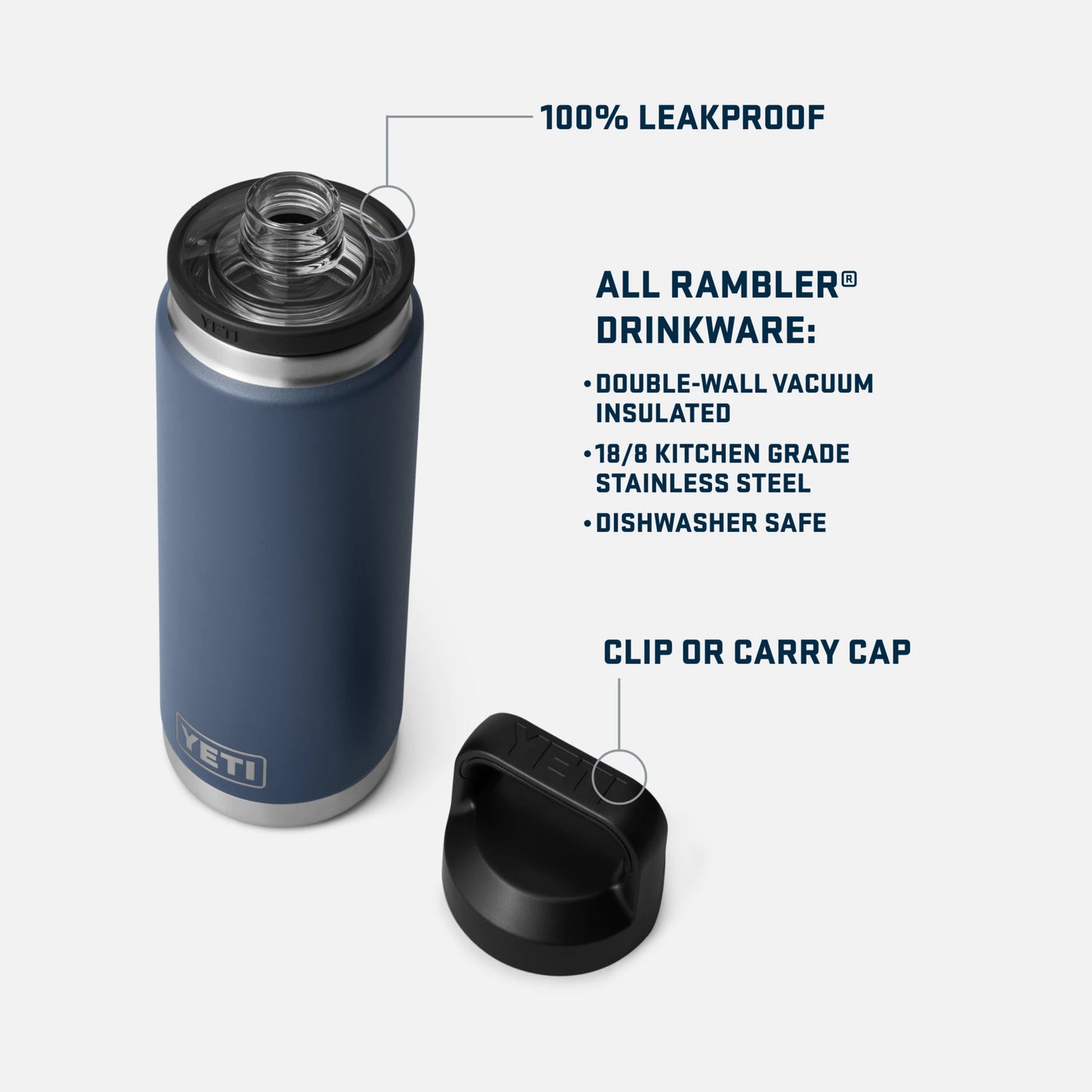 Yeti Rambler 26oz Water Bottle With Chug Cap
