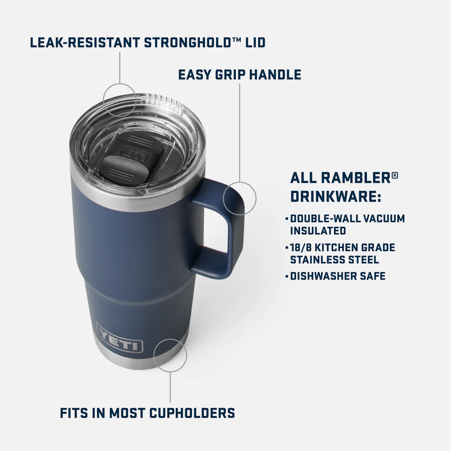 Yeti Rambler 20oz Travel Mug With Mag Stronghold Lid