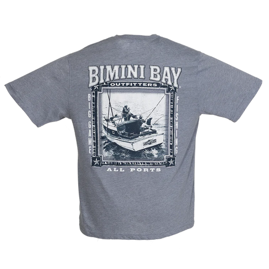 Bimini Bay Outfitters Short Sleeve Graphic Tee -  All Ports Dark Gray