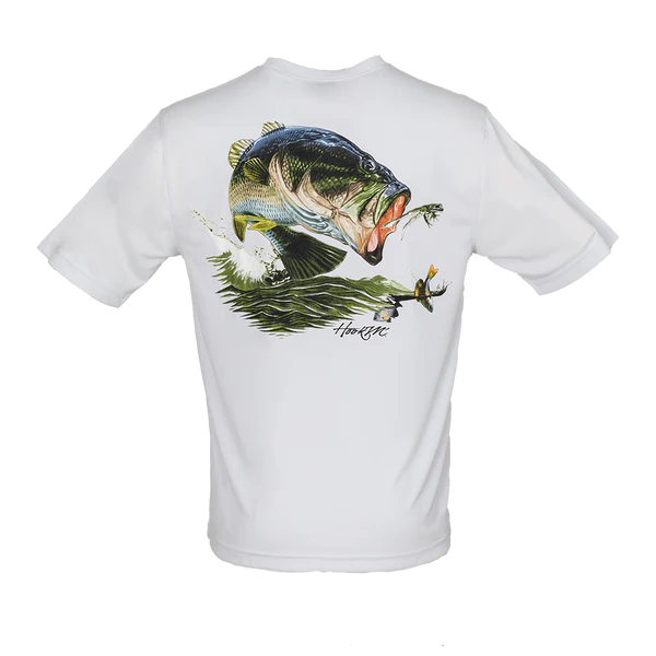 Bimini Bay Outfitters Hook M' Men's Freshwater Short Sleeve Performance Shirt Bass Microchip