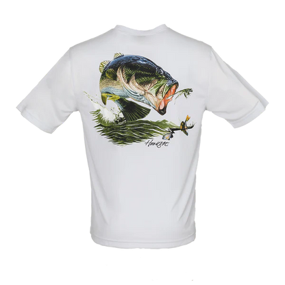 Bimini Bay Outfitters Hook M' Men's Freshwater Short Sleeve Performance Shirt Bass Microchip