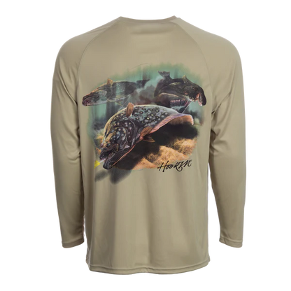 Bimini Bay Outfitters Hook M' Men's Long Sleeve Performance Shirt - Fluke Sand