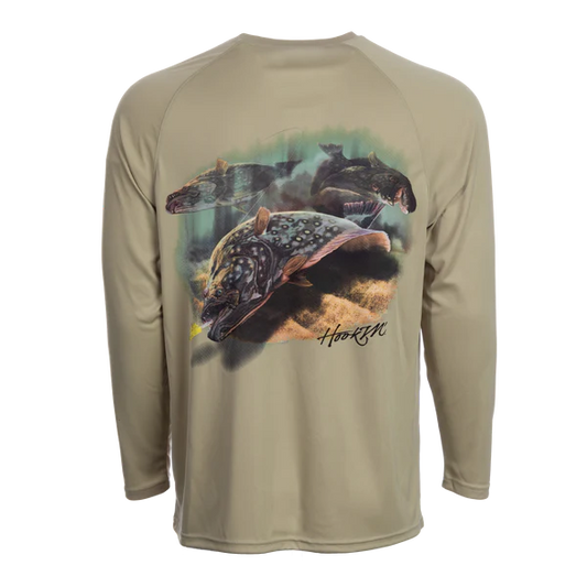 Bimini Bay Outfitters Hook M' Men's Long Sleeve Performance Shirt - Fluke Sand