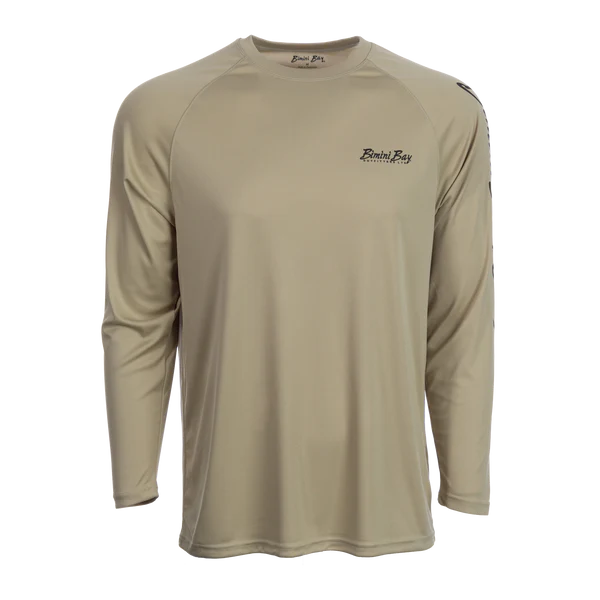 Bimini Bay Outfitters Hook M' Men's Long Sleeve Performance Shirt - Fluke Sand