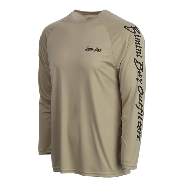 Bimini Bay Outfitters Hook M' Men's Long Sleeve Performance Shirt - Fluke Sand