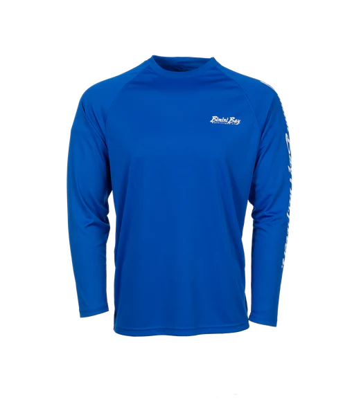Bimini Bay Outfitters Hook M' Men's Long Sleeve Performance Shirt - Mako Electric Blue