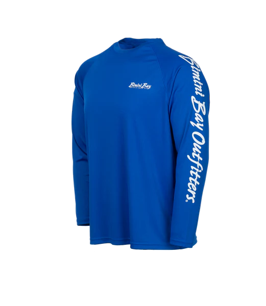 Bimini Bay Outfitters Hook M' Men's Long Sleeve Performance Shirt - Mako Electric Blue