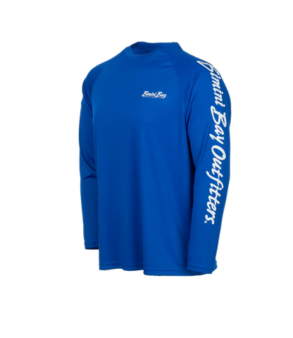 Bimini Bay Outfitters Hook M' Men's Long Sleeve Performance Shirt - Mako Electric Blue