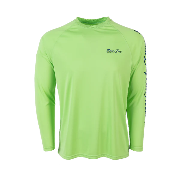 Bimini Bay Outfitters Hook M' Men's Long Sleeve Performance Shirt - Mahi Lime
