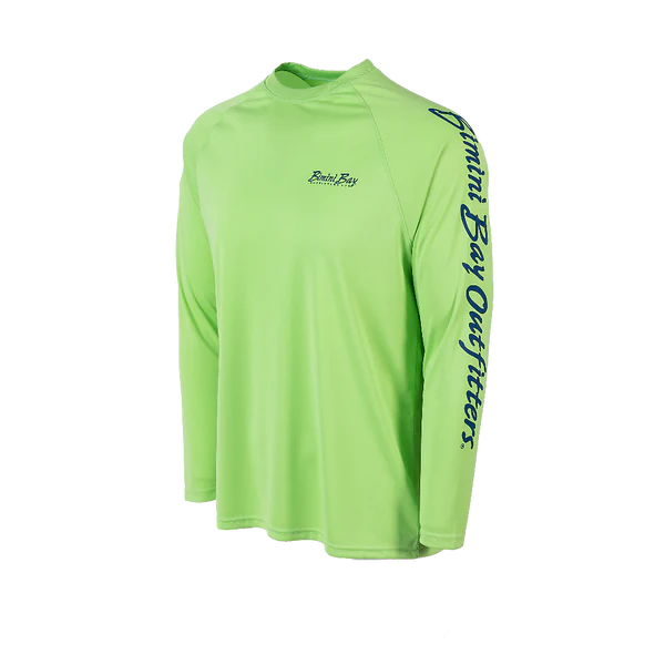 Bimini Bay Outfitters Hook M' Men's Long Sleeve Performance Shirt - Mahi Lime