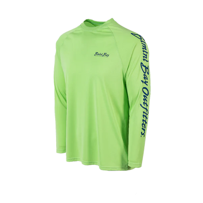 Bimini Bay Outfitters Hook M' Men's Long Sleeve Performance Shirt - Mahi Lime