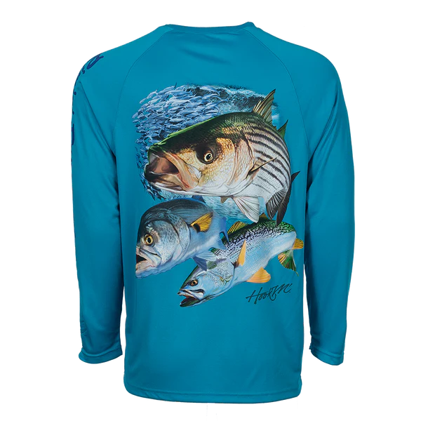 Bimini Bay Outfitters Hook M' Men's Long Sleeve Performance Shirt - Northeast Inshore Slam Baltic Reef