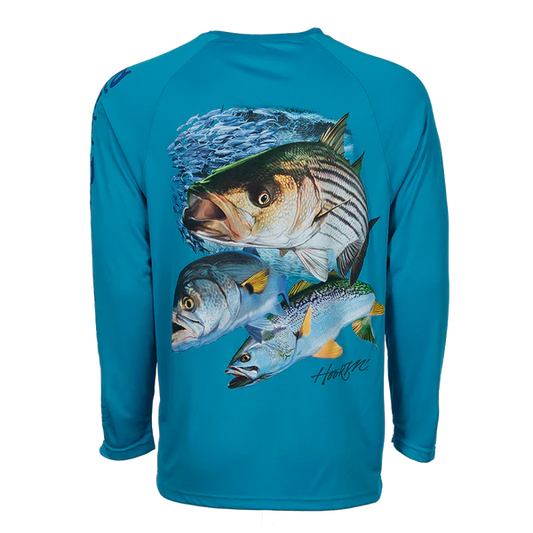 Bimini Bay Outfitters Hook M' Men's Long Sleeve Performance Shirt - Northeast Inshore Slam Baltic Reef