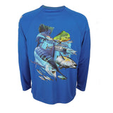 Bimini Bay Outfitters Hook M' Men's Long Sleeve Performance Shirt - Offshore Slam Victory Blue