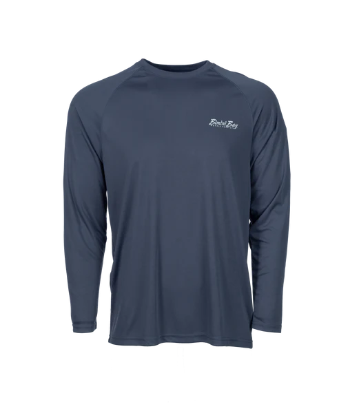 Bimini Bay Outfitters Hook M' Men's Long Sleeve Performance Shirt - Striped Bass Grisaille