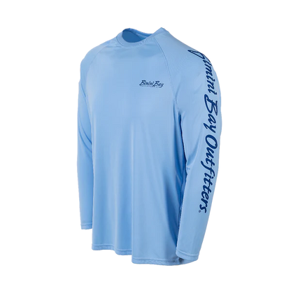 Bimini Bay Outfitters Hook M' Men's Long Sleeve Performance Shirt - Sail Fish Placid Blue